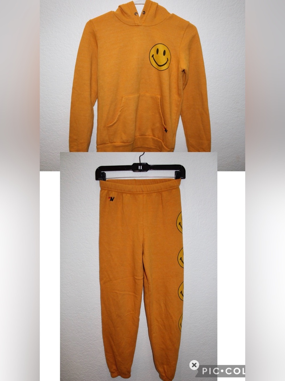 Aviator Nation Orange Smiley Sweatpants for Kids Youth Size 14